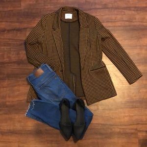 Brown and black boyfriend blazer